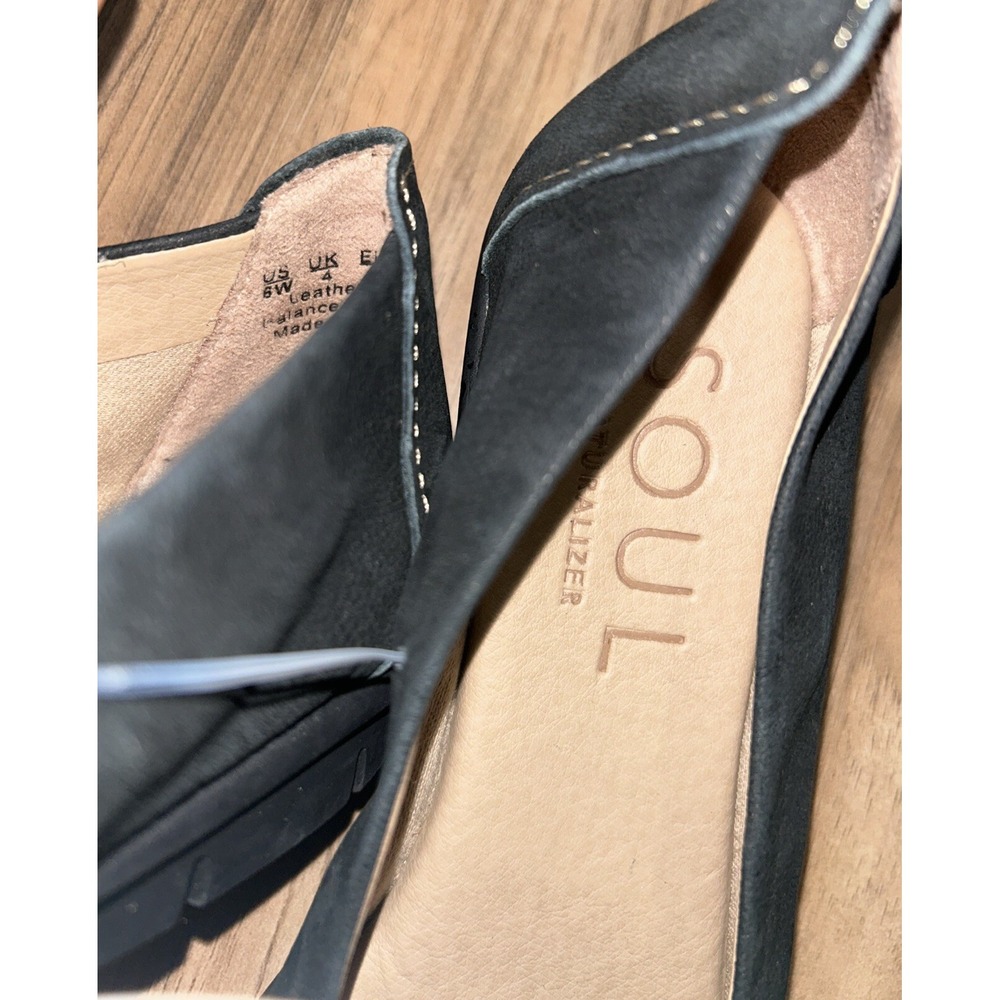 Size 6 SOUL Naturalizer Lauryn Black Leather Nubuck Casual Leather Loafers - Picture 8 of 8